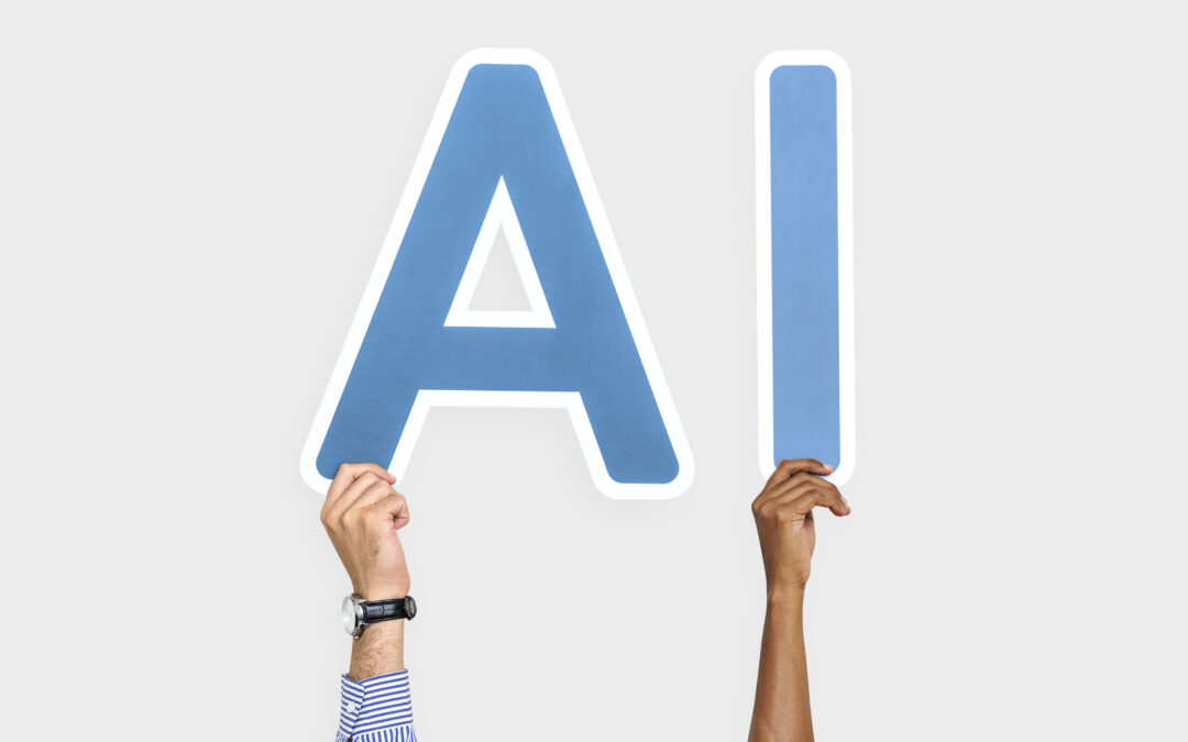 Hands holding AI letters, symbolizing artificial intelligence in WordPress theme building.