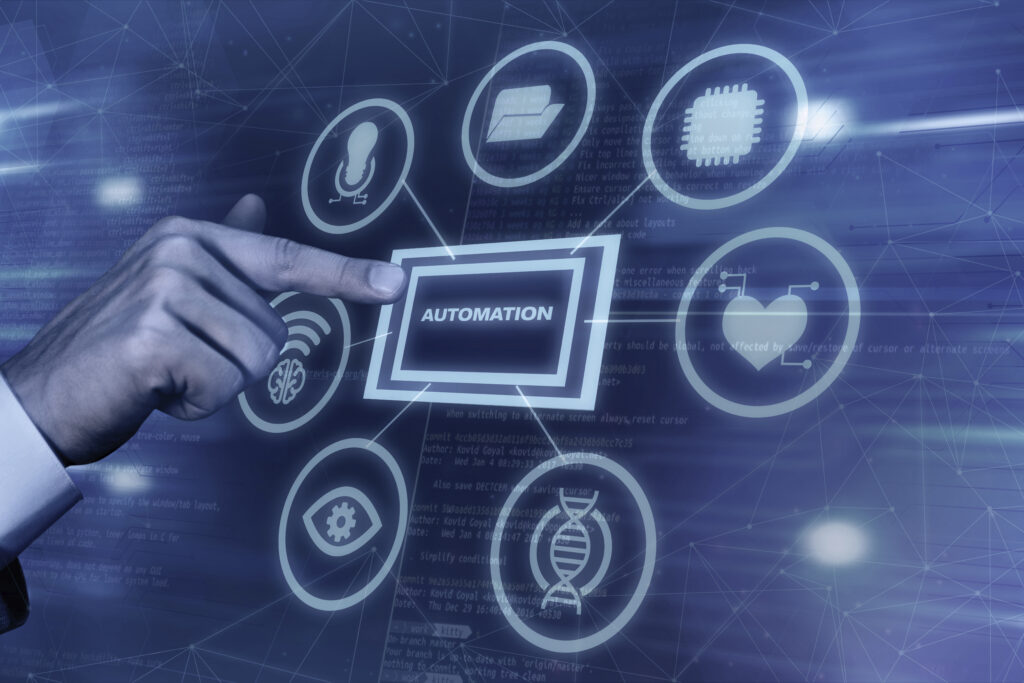 AI automation interface representing smart website design features in WordPress theme builders.